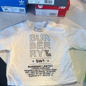 Burberry White Graphic Kids Tee